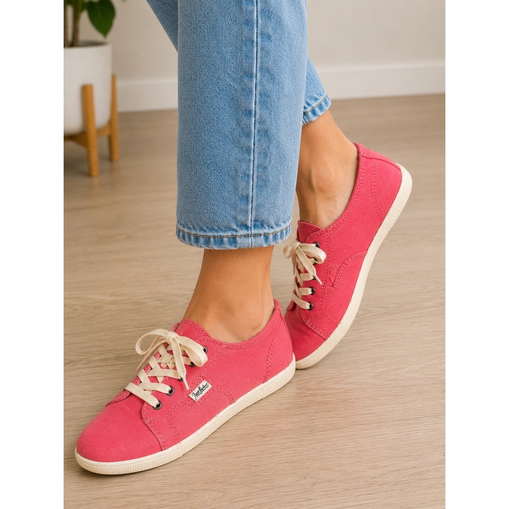 Zodiac Seaglass Pink Canvas Lace Up Low Top Sneakers Womens Size 6.5